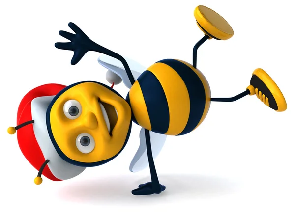 Pszczoła zabawa w kapelusz Świętego Mikołaja — Zdjęcie stockowe