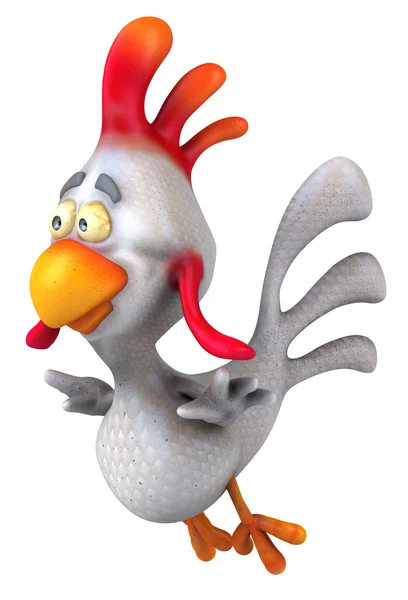 Fun chicken on white — Stock Photo, Image