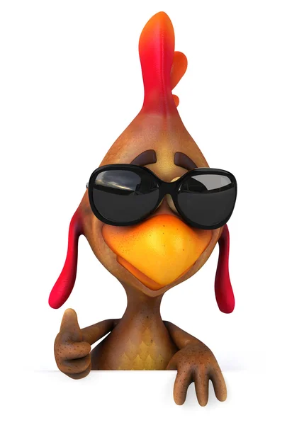 Fun chicken in sunglasses — Stock Photo, Image