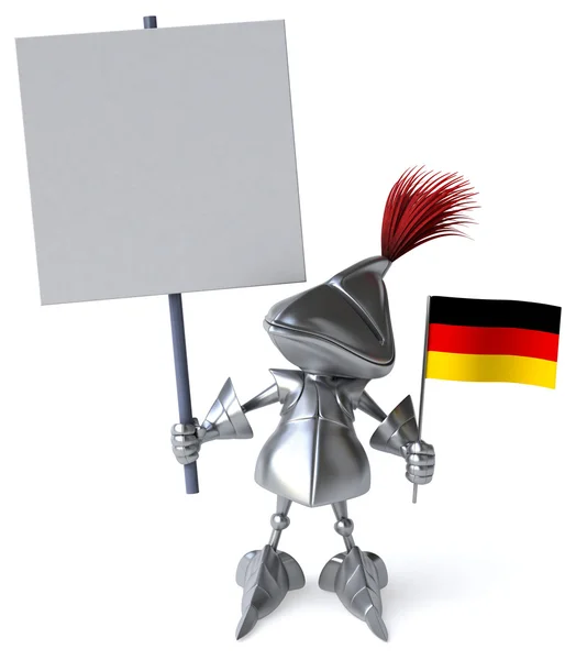 Fun knight with German flag — Stock Photo, Image