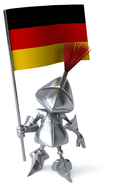 Fun knight with German flag — Stock Photo, Image