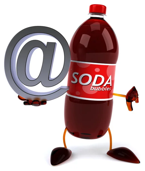 Soda bottle with email symbol — Stock Photo, Image