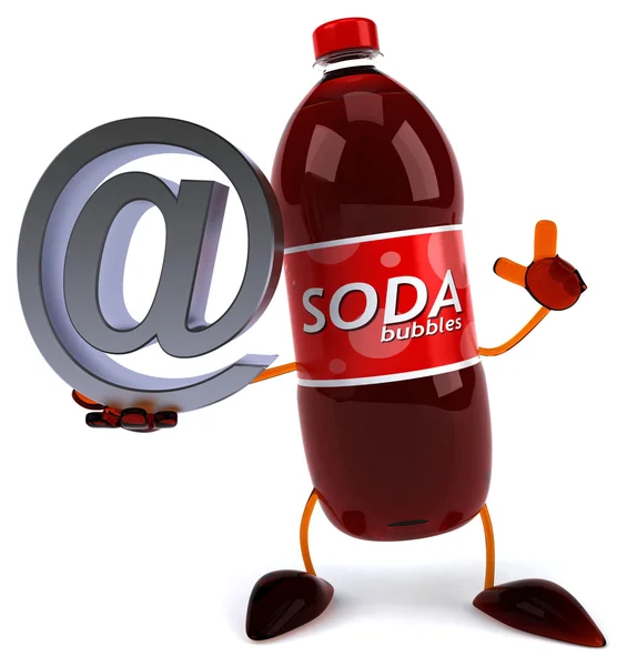 Fles soda met e-mail symbool — Stockfoto