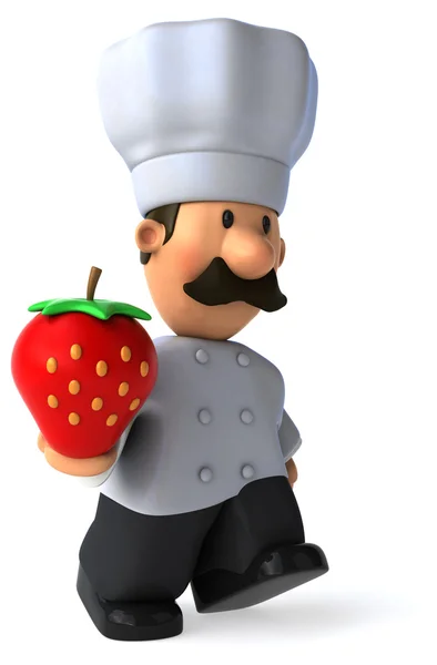 Fun Chef with strawberry — Stock Photo, Image