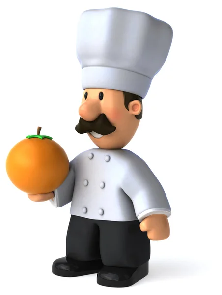 Fun Chef with orange — Stock Photo, Image