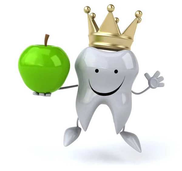Leuk tand met groene apple — Stockfoto