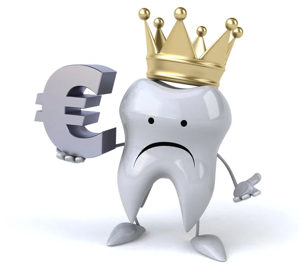 Fun tooth with euro sign — Stock Photo, Image