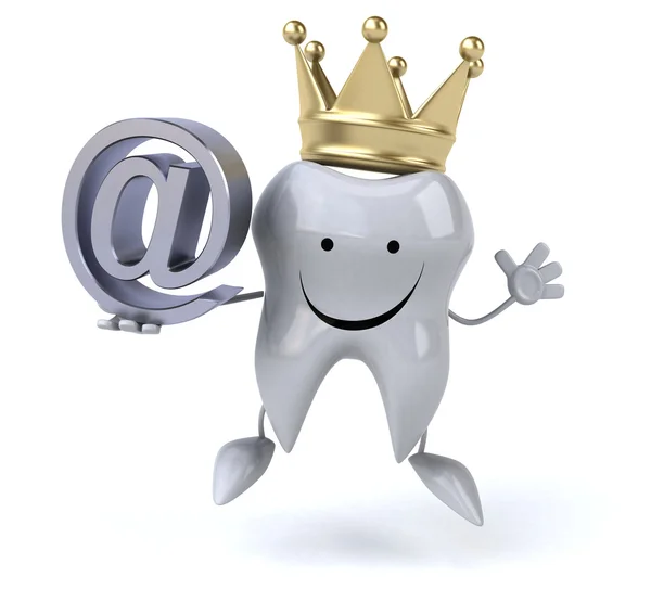 Ząb w koronie z e-mail — Zdjęcie stockowe