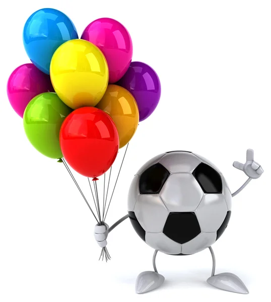 Zábavné kreslené fotbalový míč — Stock fotografie