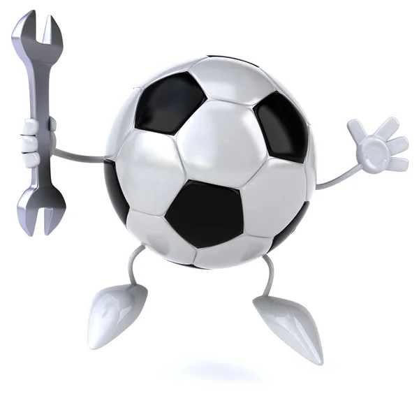 Fun cartoon football ball — Stock Photo, Image