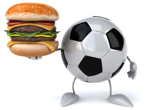Pelota de fútbol con hamburguesa —  Fotos de Stock