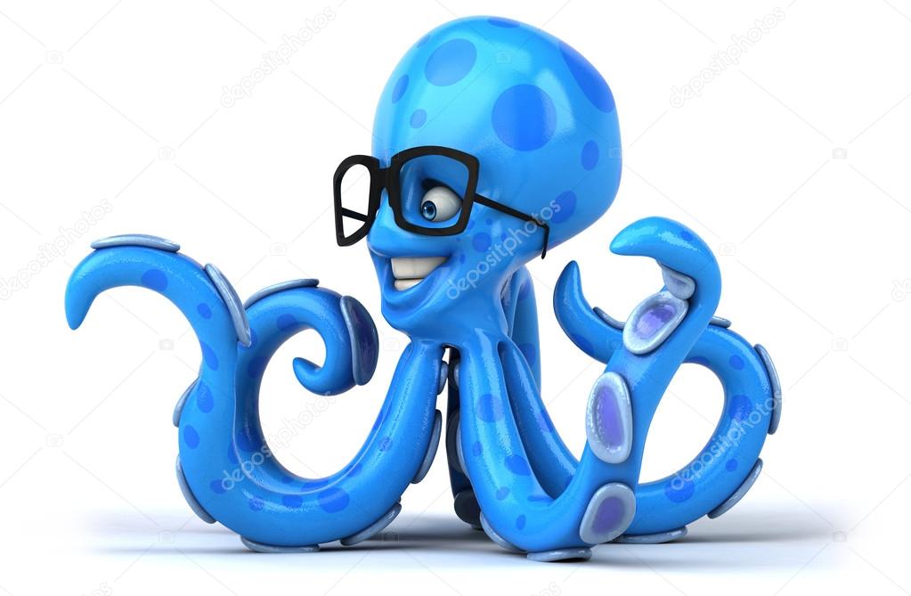 Fun octopus in glasses