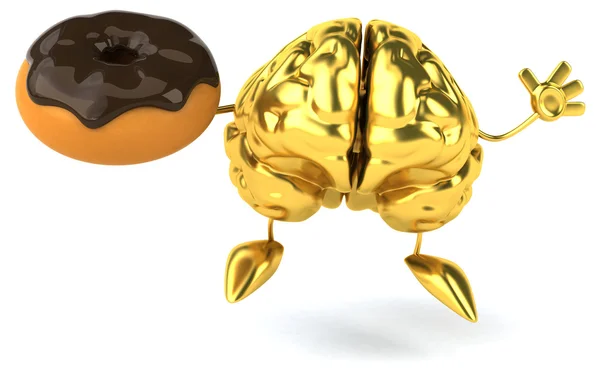 Roliga hjärna med donut — Stockfoto