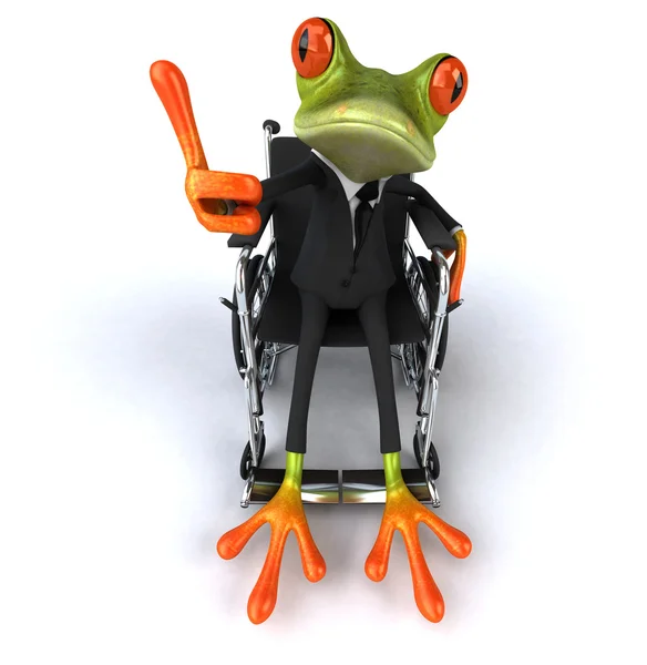 Fun frog in wheelchair ⬇ Stock Photo, Image by