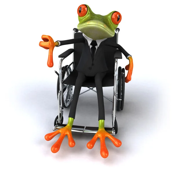 Fun frog in wheelchair ⬇ Stock Photo, Image by