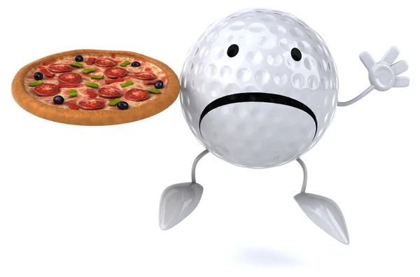 Golfball mit Pizza — Stockfoto