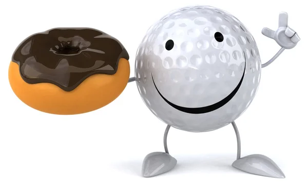 Golf ball with donut — Stock Photo, Image