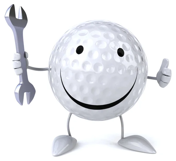 Fun cartoon golf ball — Stock Photo, Image