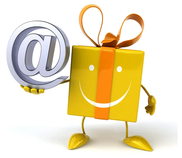 Gift with e-mail sign — Stock Photo, Image