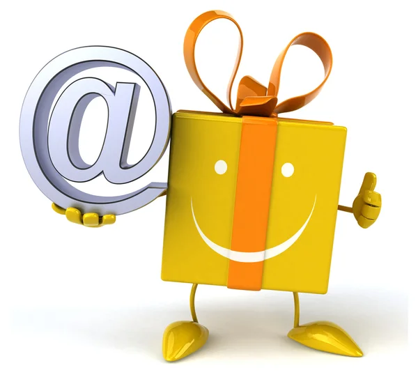 Gift with e-mail sign — Stock Photo, Image