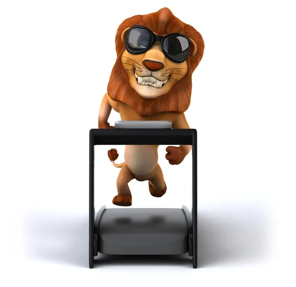 Kul lion på löpband — Stockfoto