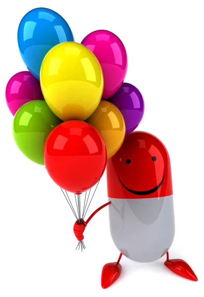 Píldora divertida con globos —  Fotos de Stock