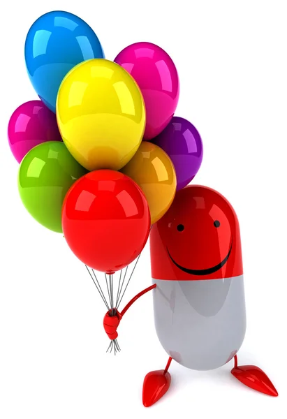 Leuk pil met ballonnen — Stockfoto