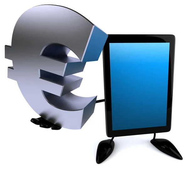 Tablet with euro sign — Stock Photo, Image