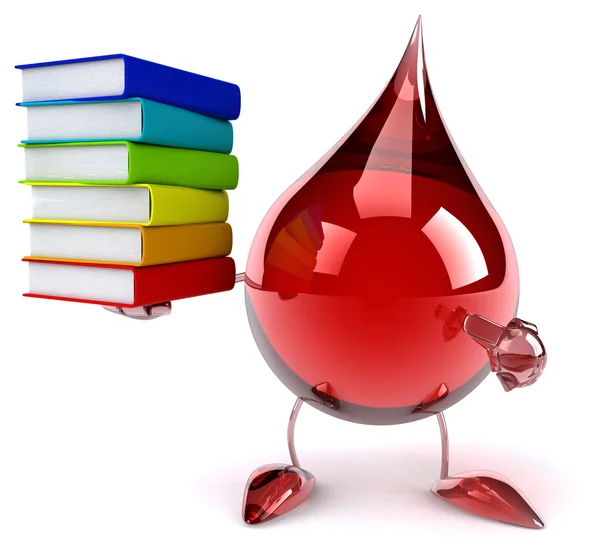 Bloed daling met boeken — Stockfoto