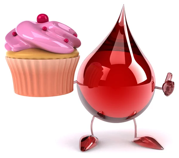 Blood drop with cupcake — Stock Photo, Image