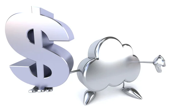 Cloud holding dollar sign — Stock Photo, Image