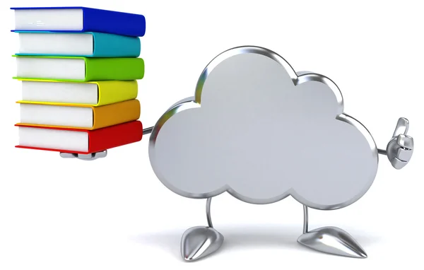 Fun cloud with books — Stock Photo, Image