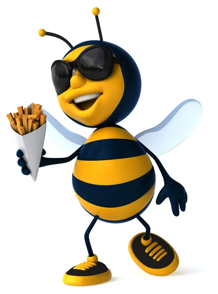 Fun bee with french fries — Stock Photo, Image