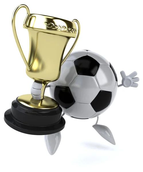 Pallone da calcio con trofeo — Foto Stock