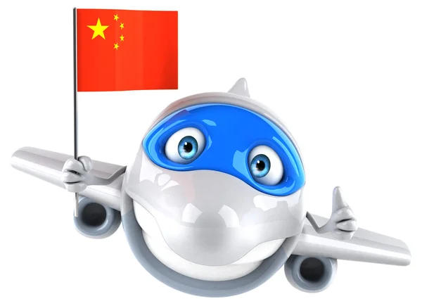 Divertido avión con bandera de China —  Fotos de Stock