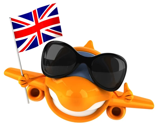 Zabawne samolot z flagą Anglii — Zdjęcie stockowe
