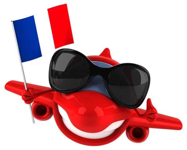 Divertido avión con bandera de Francia — Foto de Stock