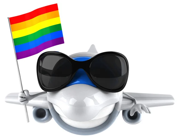 Fun plane with flag — Stock Photo, Image