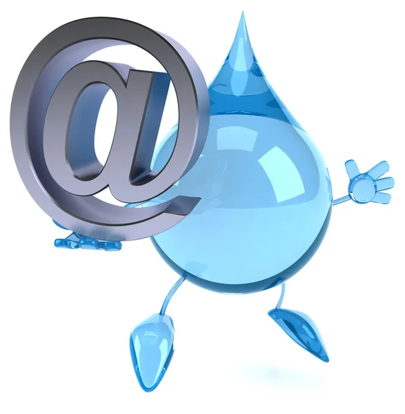 Waterdruppel met e-mail symbool — Stockfoto