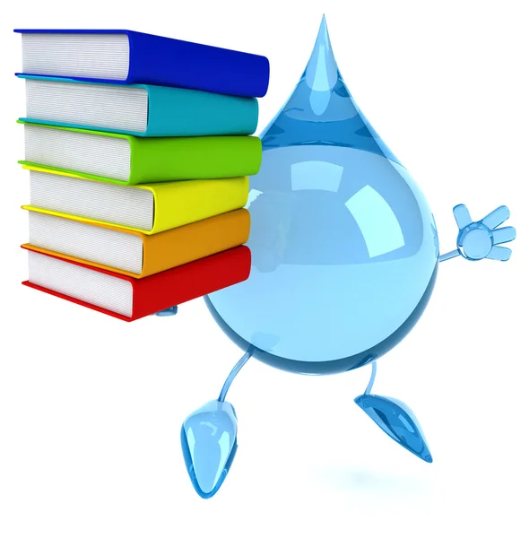 Vattendroppe med böcker — Stockfoto