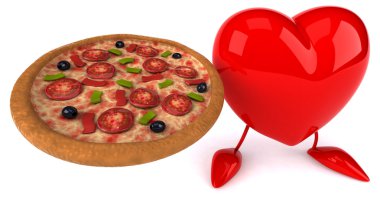 Pizza ile eğlenceli kalp