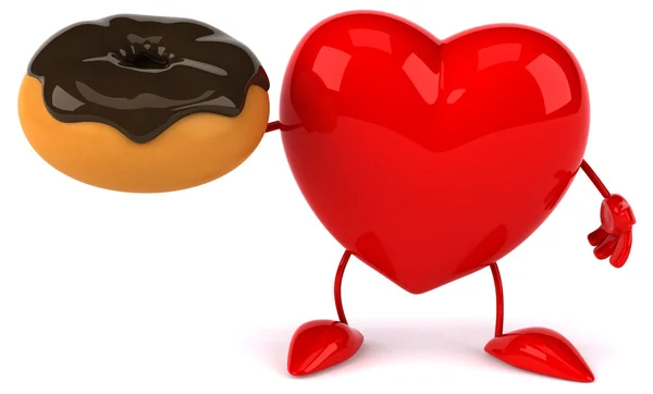 Coração divertido com donut — Fotografia de Stock