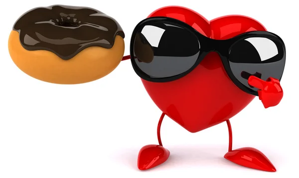 Corazón divertido con donut —  Fotos de Stock