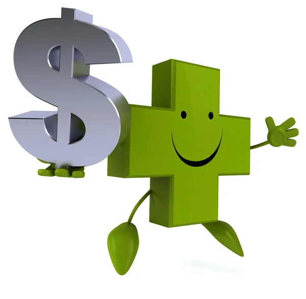 Pharmacy cross with dollar — Stock Photo, Image