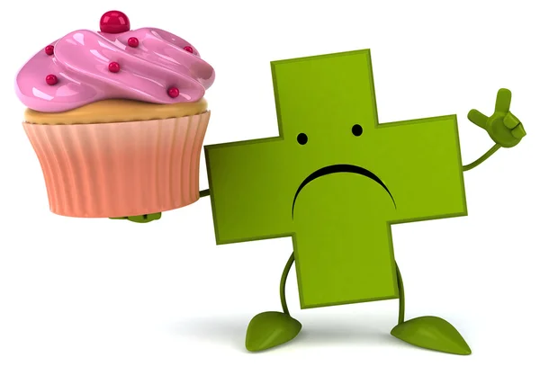 Pharmacy cross with cupcake — Stock Photo, Image