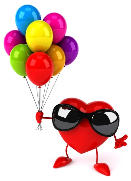 Corazón divertido con globos — Foto de Stock
