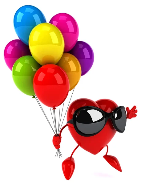 Coração divertido com balões — Fotografia de Stock
