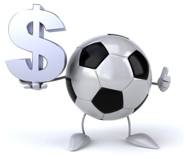 Dolar işareti olan eğlenceli futbol topu