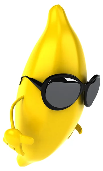 Banana divertente con occhiali da sole — Foto Stock