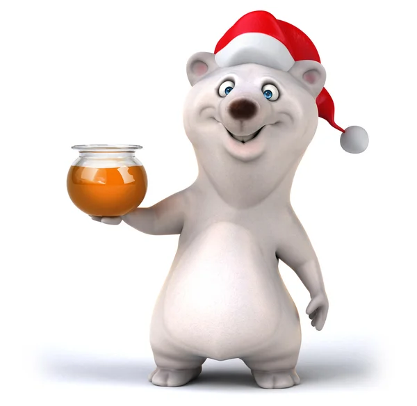 Fun bear in Santa's hat — Stock Photo, Image